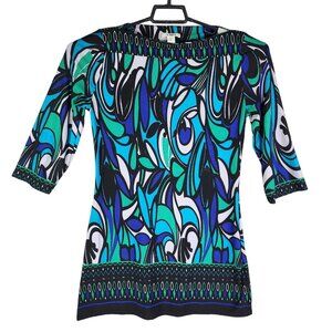 Womens Cato Abstract Print Tunic Top 3/4 Sleeve Size S